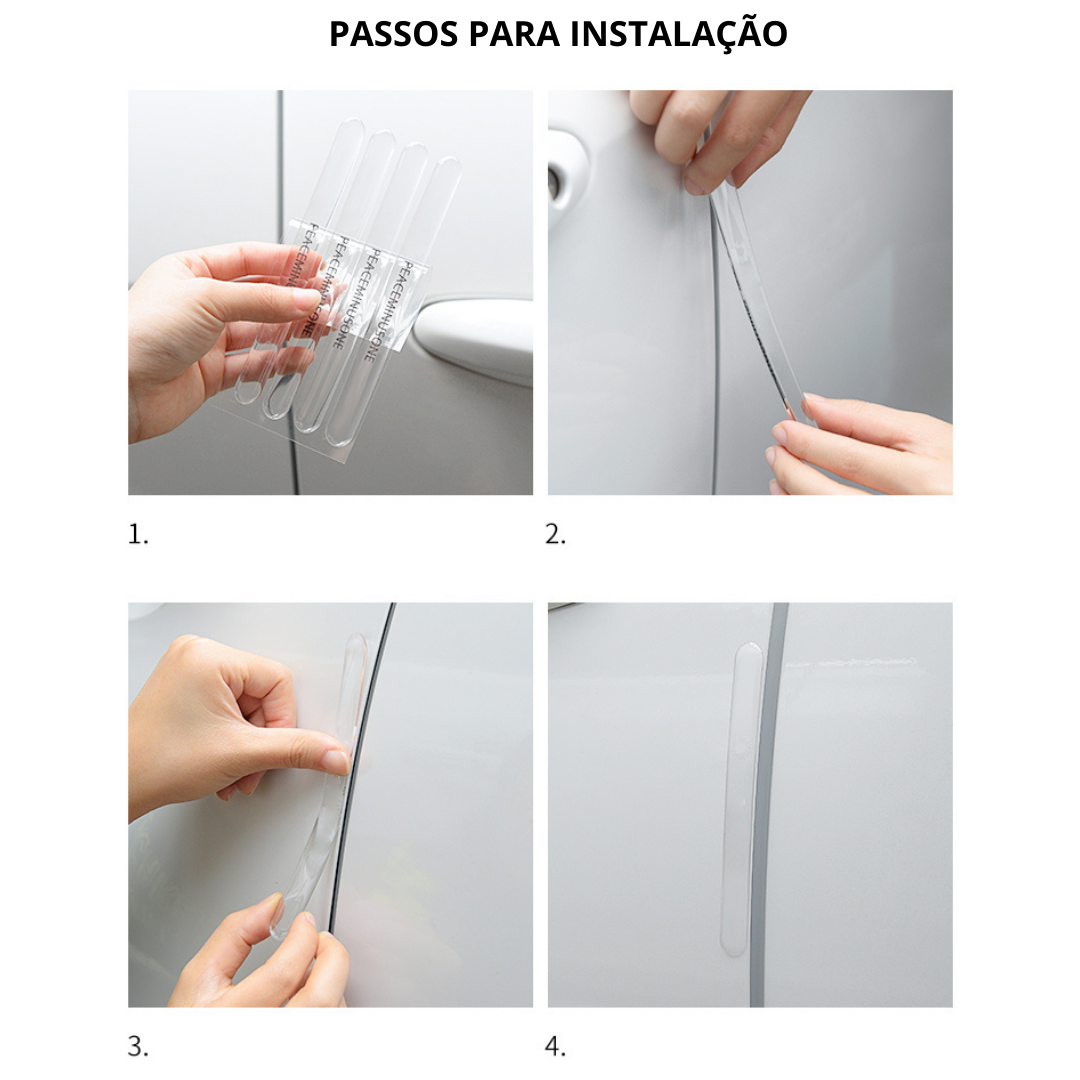 Tiras Transparentes de Proteção Anticolisão de Para-Choques (KIT com 6 peças)