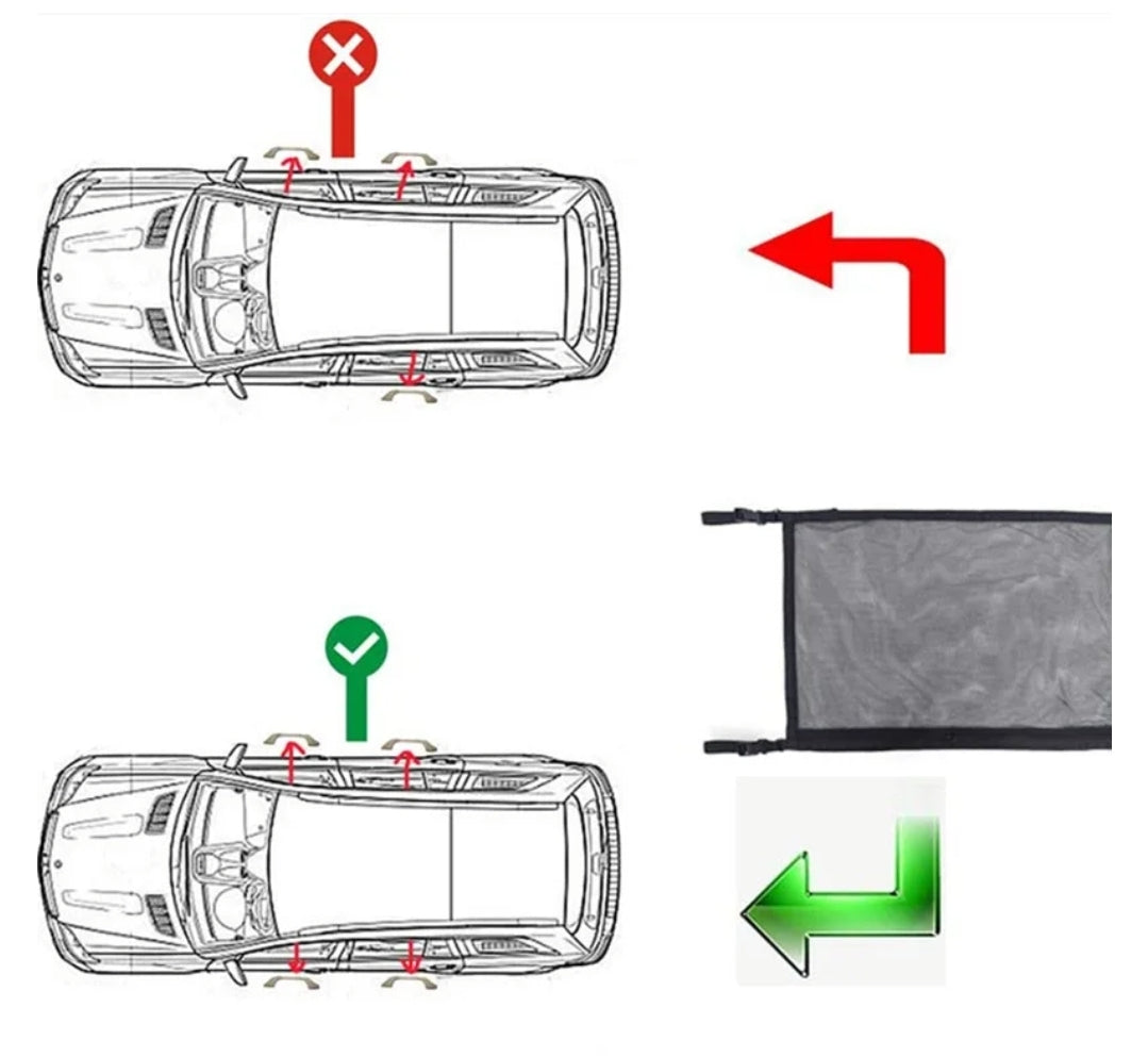 Rede de Armazenamento para Teto de Carro SUV